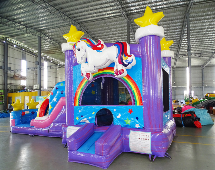 3D Unicorn Bounce house with Slide