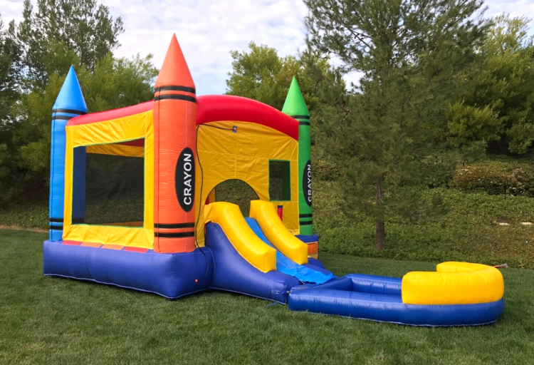 Crayon Bounce House with slide