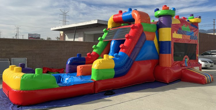 Lego Bounce House with double lane slide