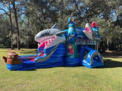 3D Shark Bounce House w slide